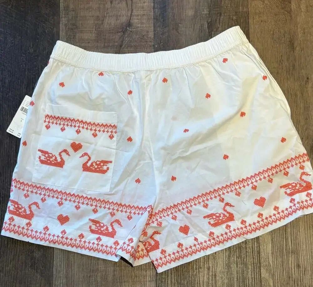 LyreBird Cross-Stitch Boxer Shorts in Ivory Comb